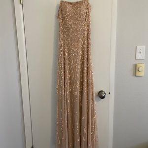 Light pink formal full length dress with sequins
